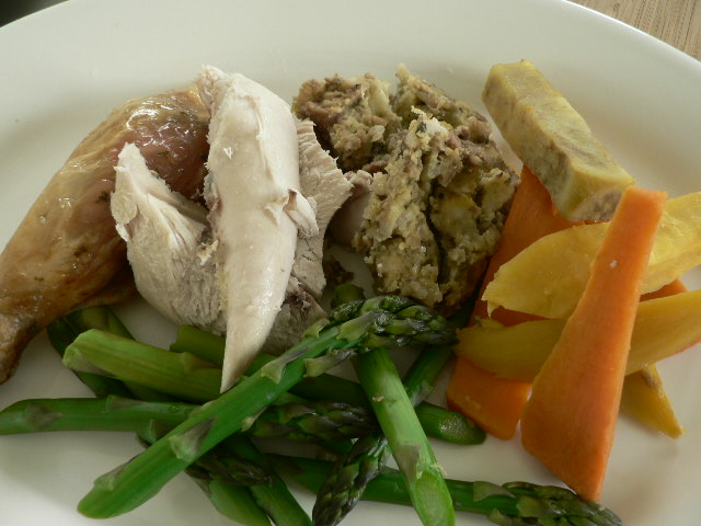 Roast Chicken with Kumara and Sausage Meat Stuffing